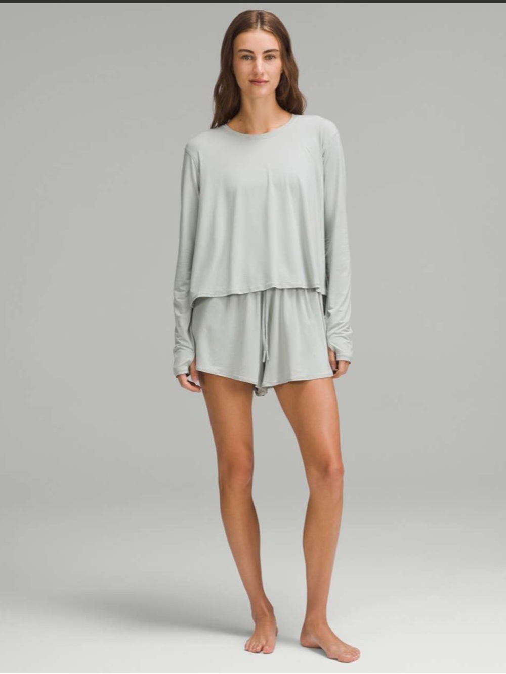 lululemon athletica Jade Grey Modal Relaxed Lounge Shorts